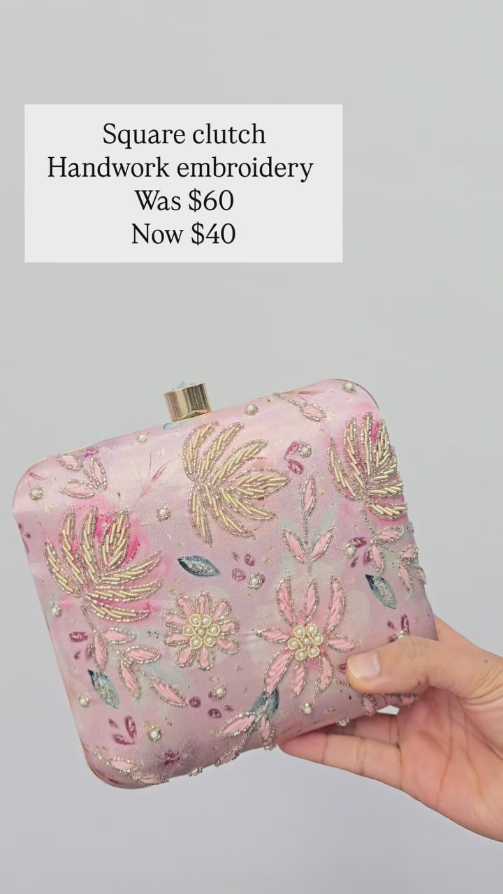Dusty pink Square Clutch