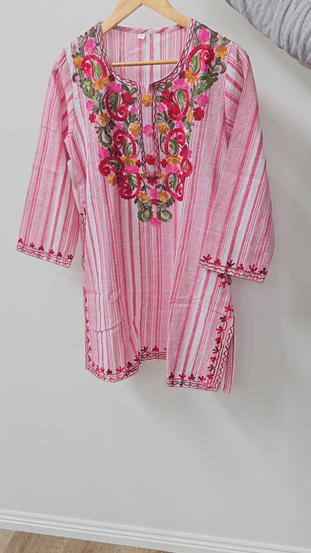 Pink Stripes short Kurti