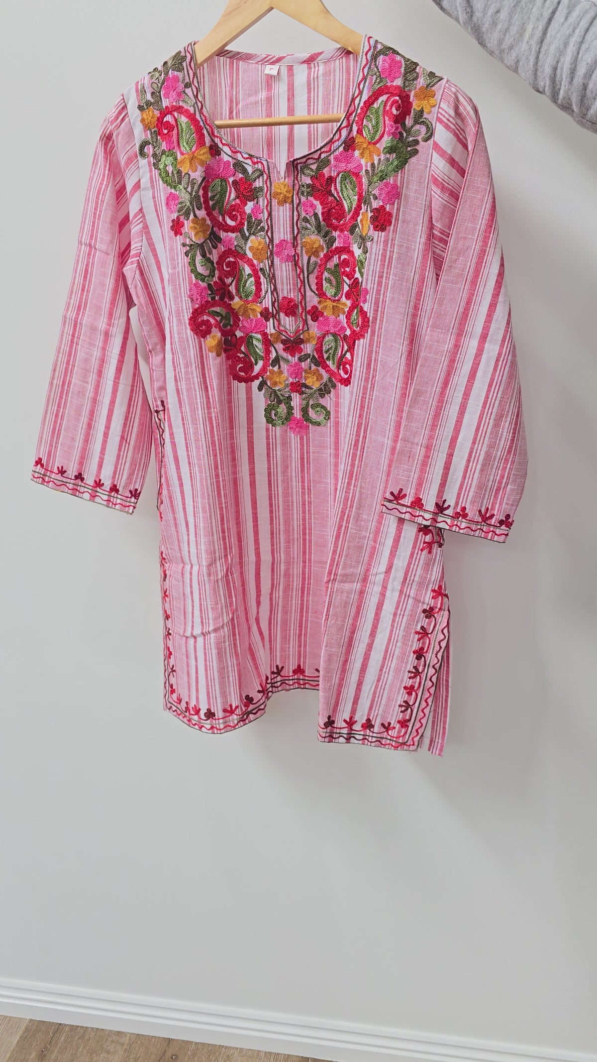 Pink Stripes short Kurti