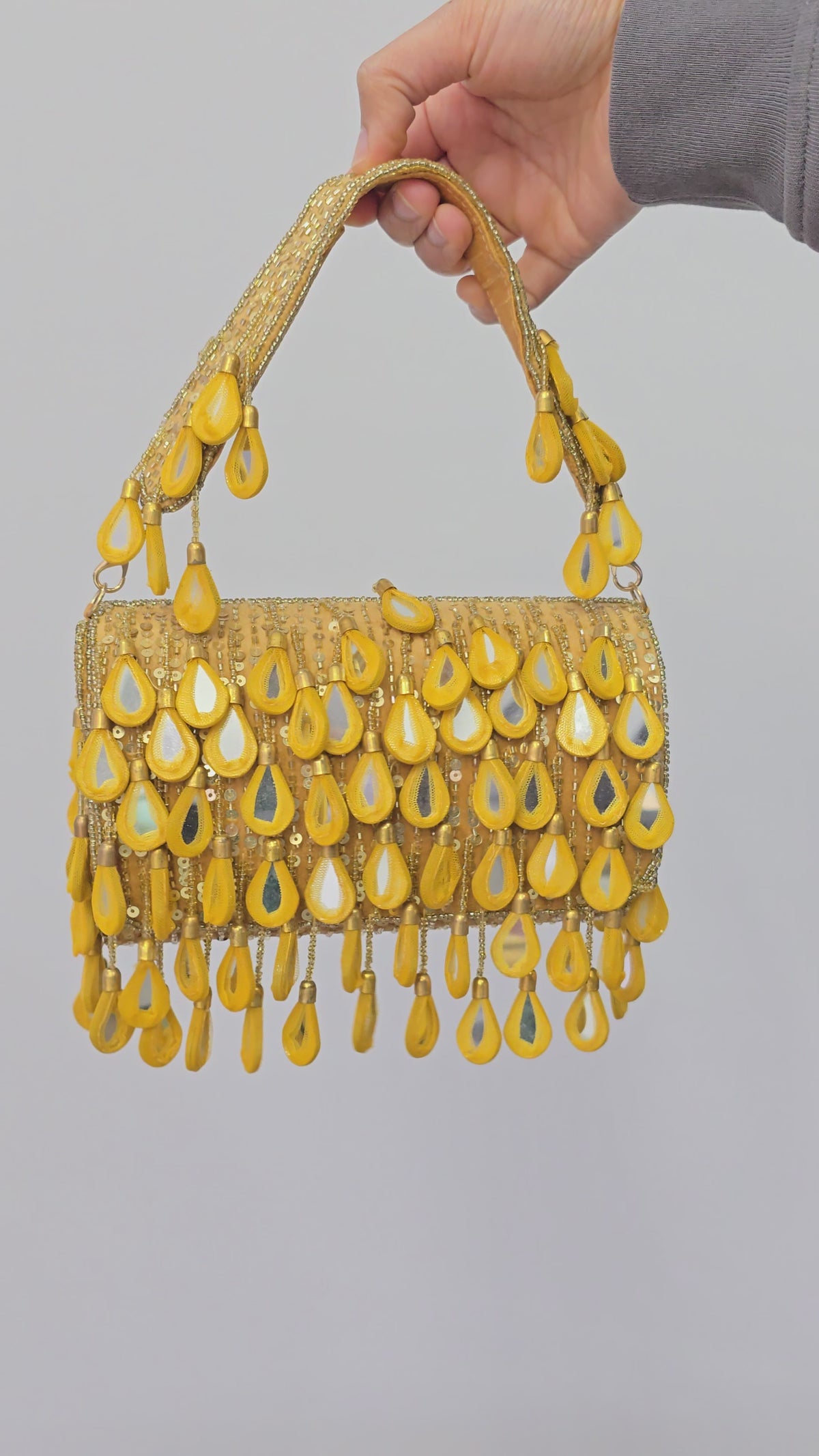 Gold mirror flap bag