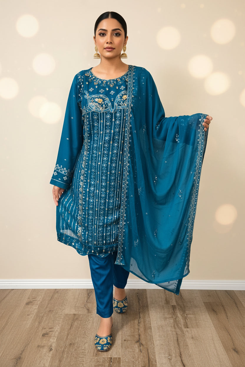 Aghanoor ( Chinon Fabric party wear suit)