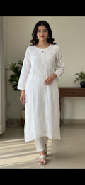 White Chikankari Kurti