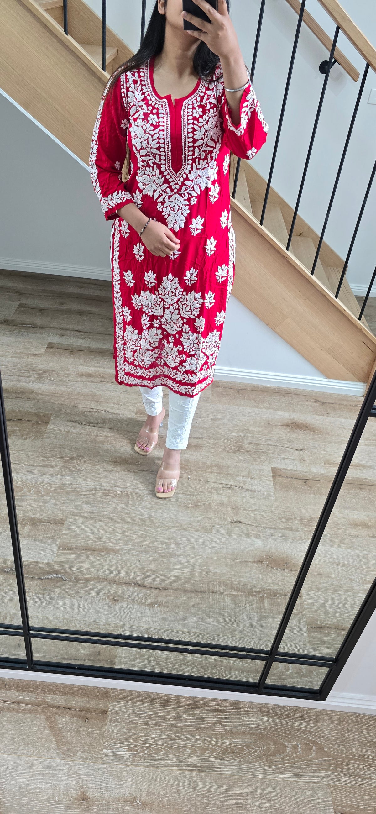 Modal 3D work Chikankari Kurtis