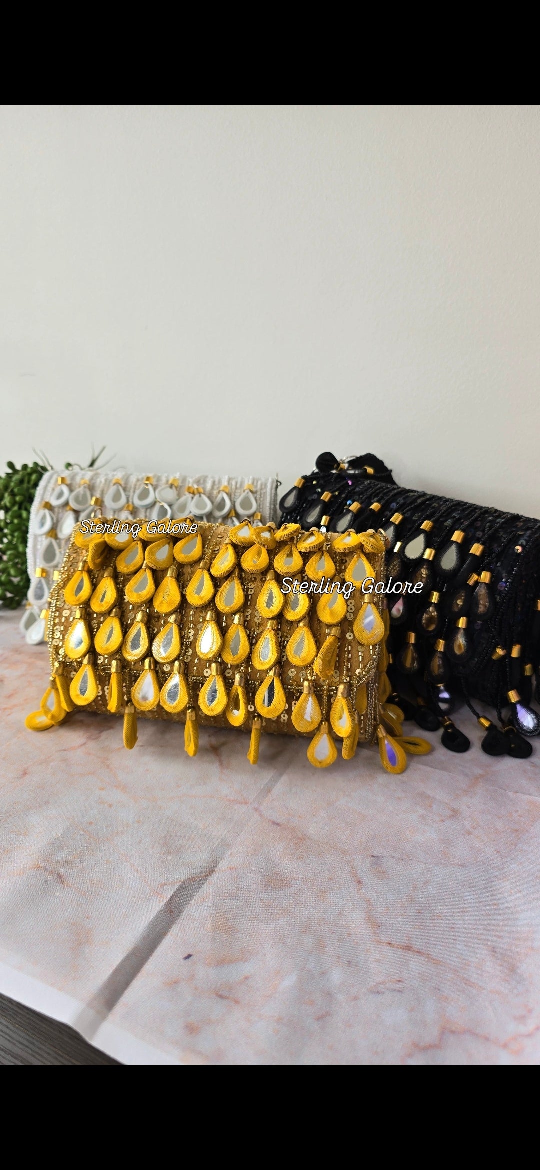 Gold mirror flap bag