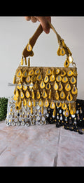 Gold mirror flap bag