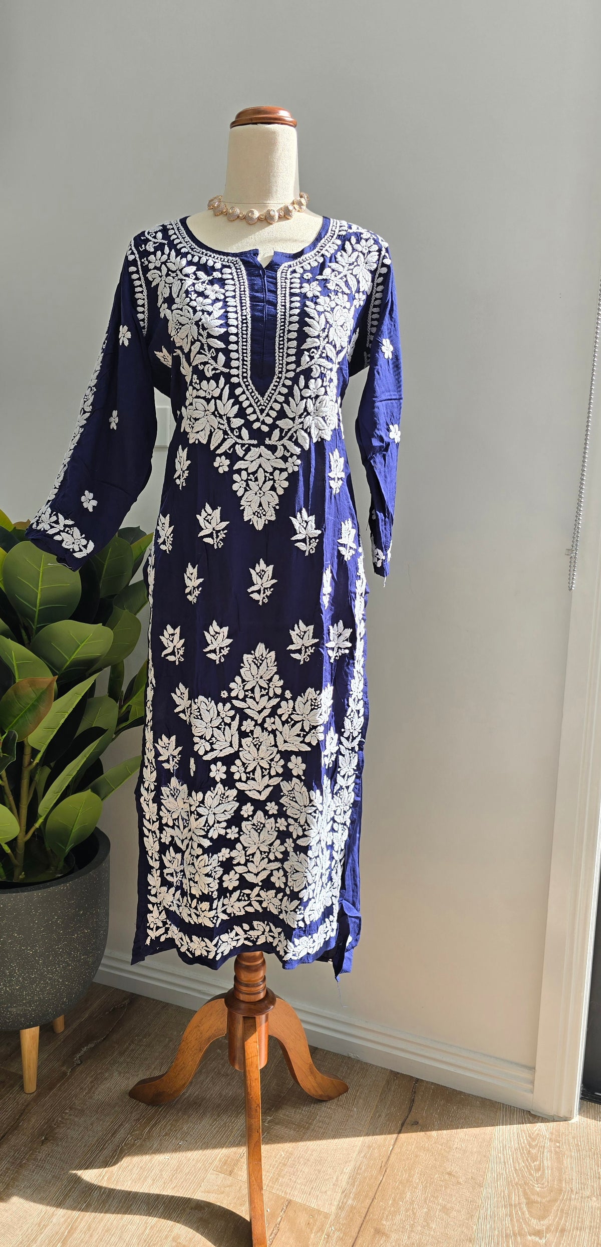 Modal 3D work Chikankari Kurtis