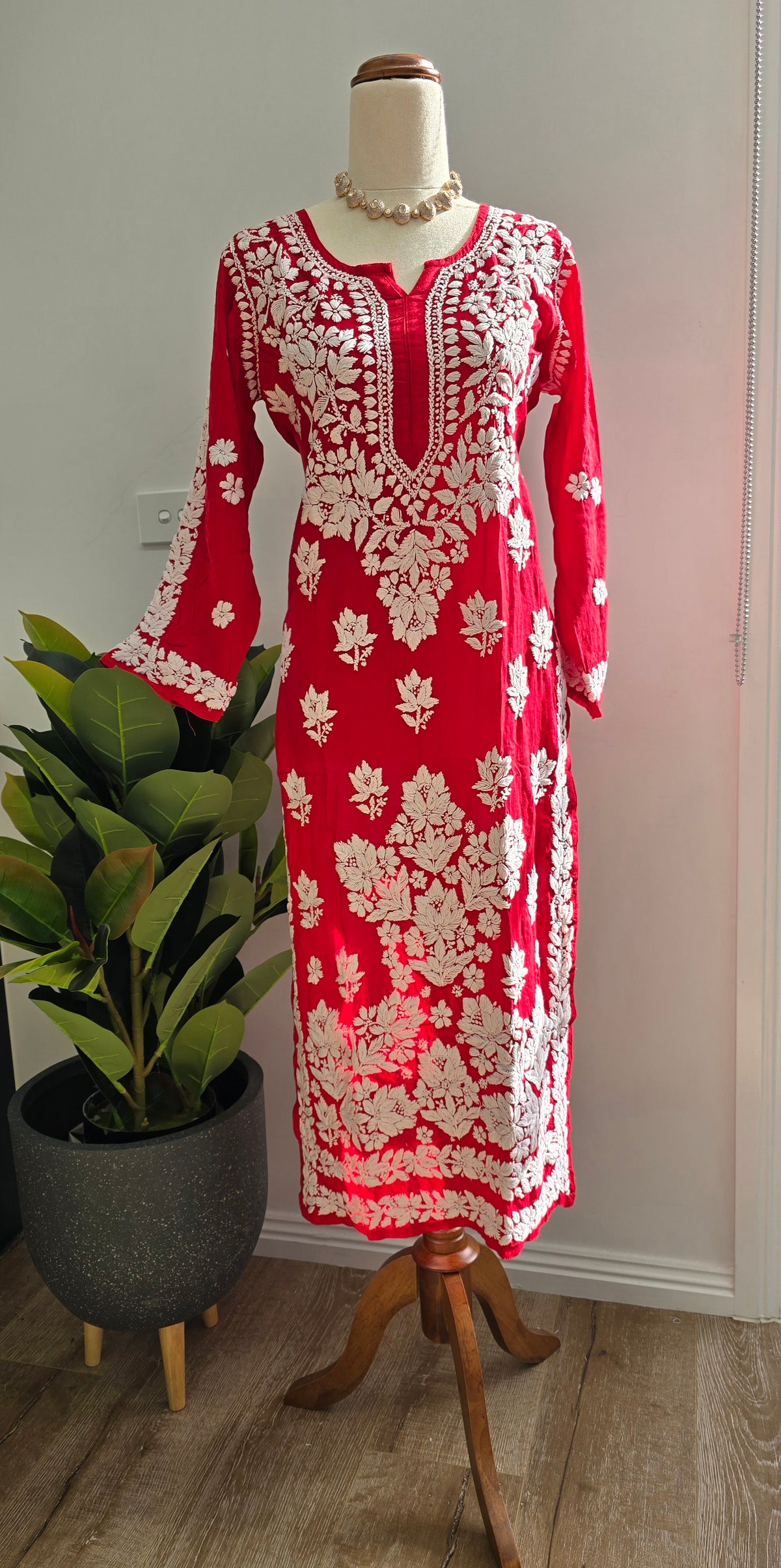 Modal 3D work Chikankari Kurtis