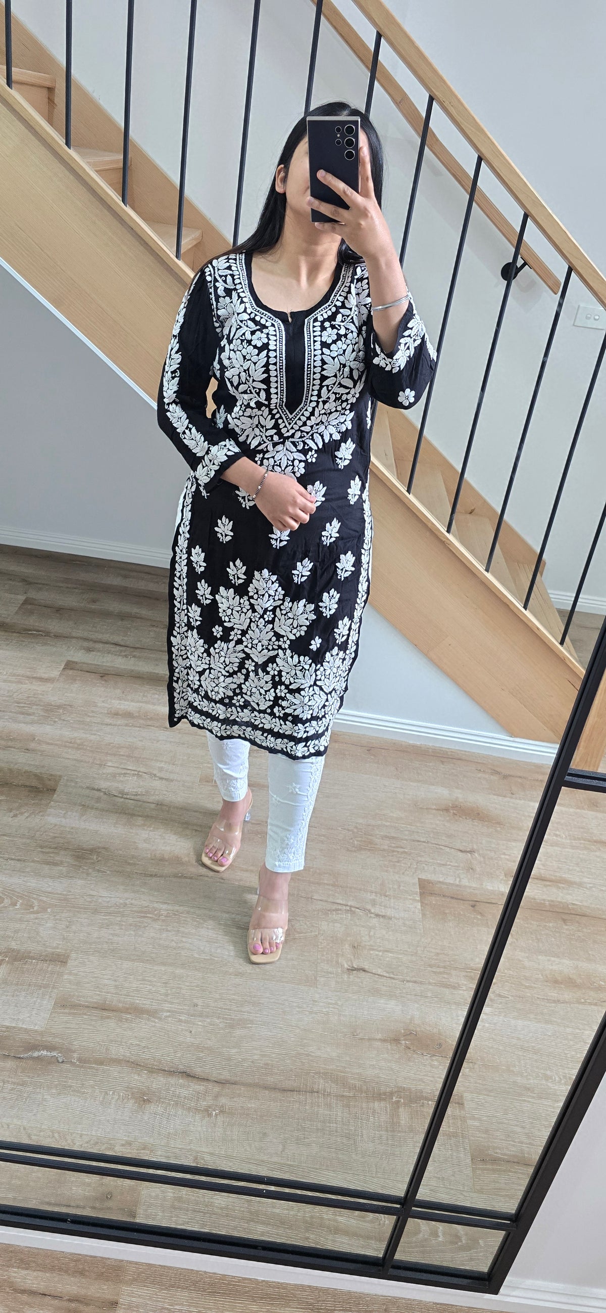 Modal 3D work Chikankari Kurtis