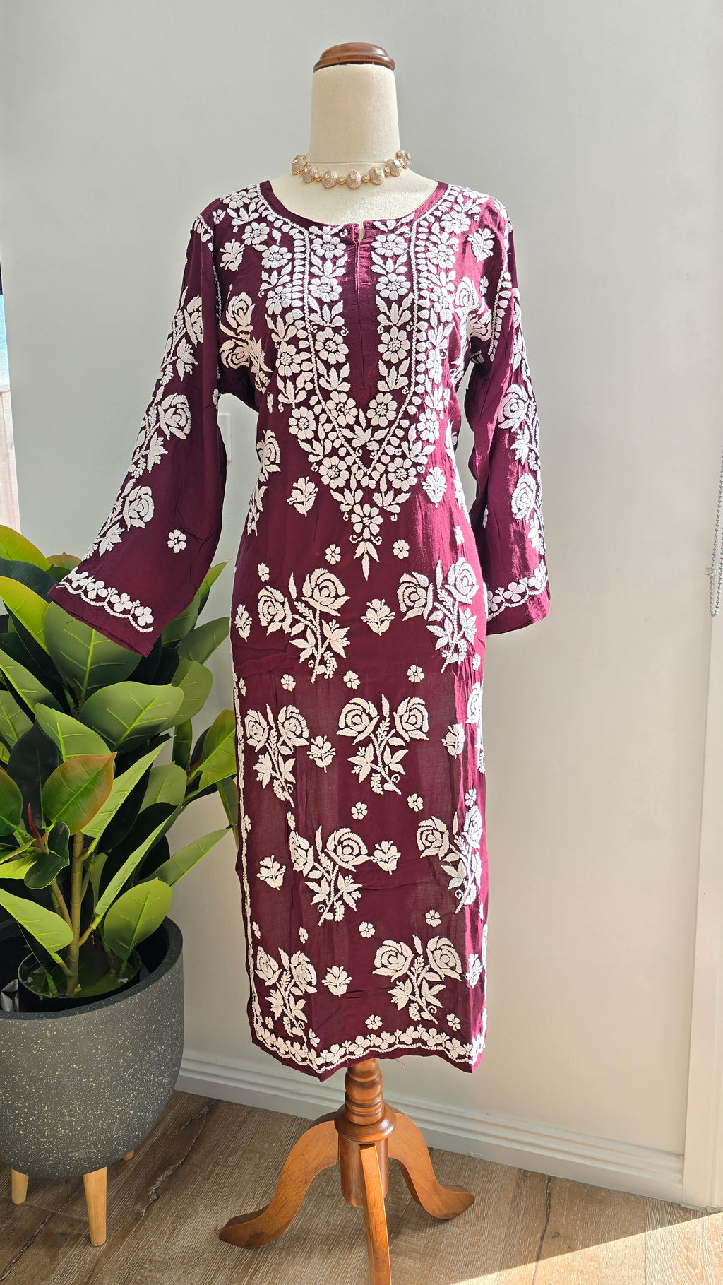 Modal 3D work Chikankari Kurtis