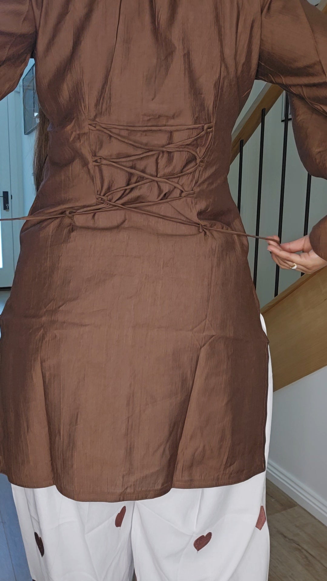 Brown heart Farshi Co-ord/ Suit