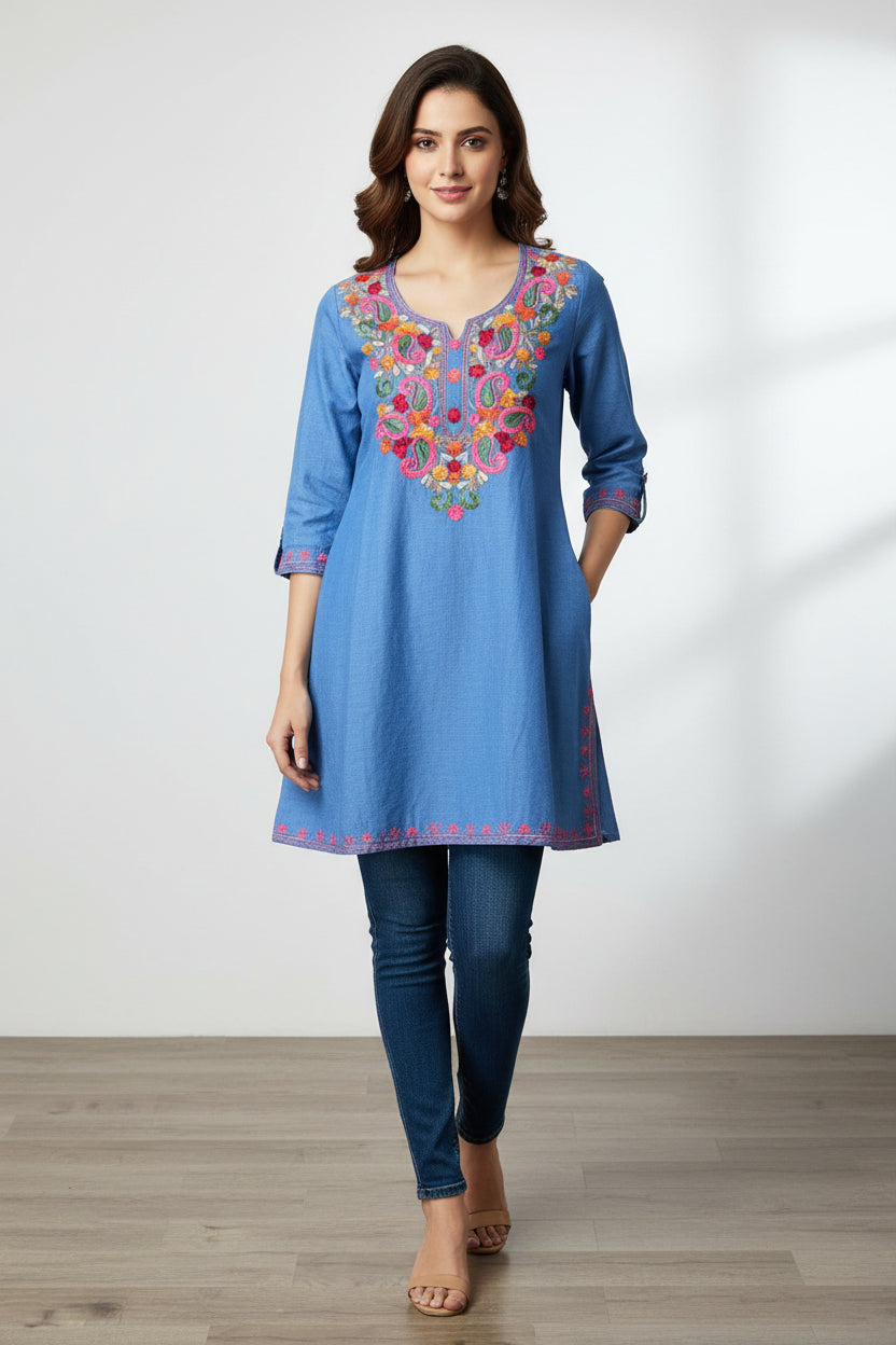 Denim look short Kurti