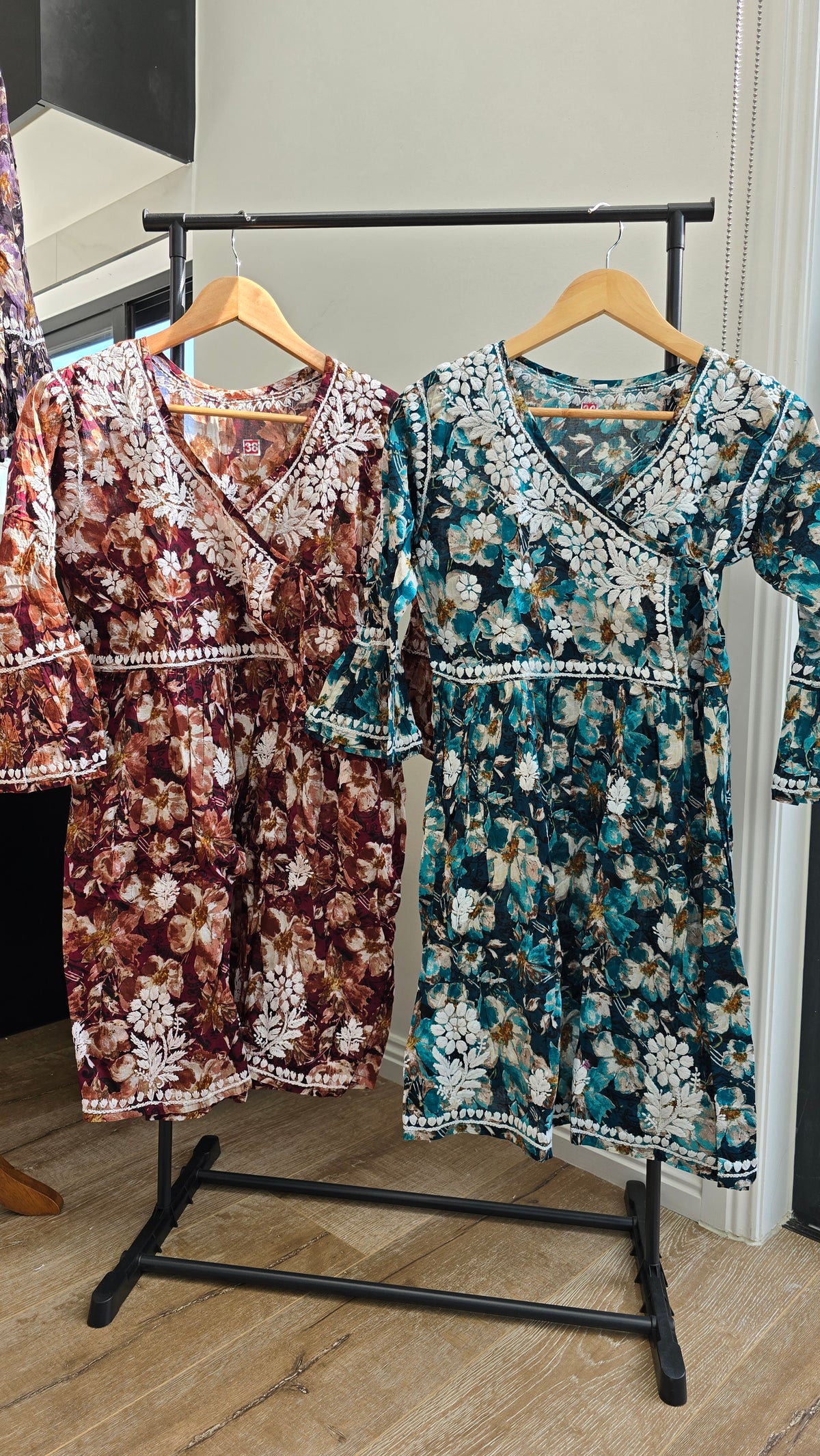 Angrakha style chikankari Kurtis Short