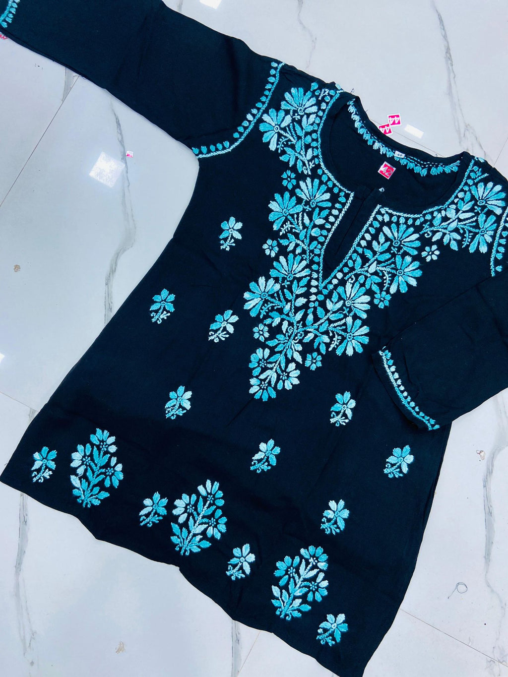 Modal Chikankari Short Kurti