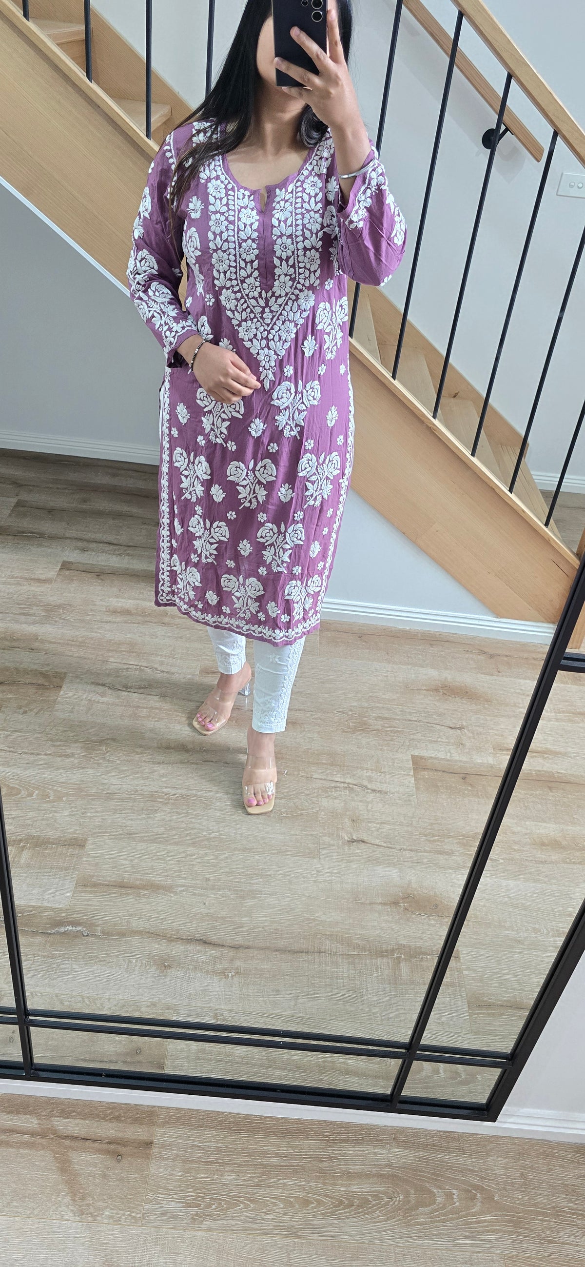 Modal 3D work Chikankari Kurtis