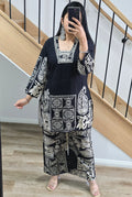 Black Printed Rayon Co-ord Set