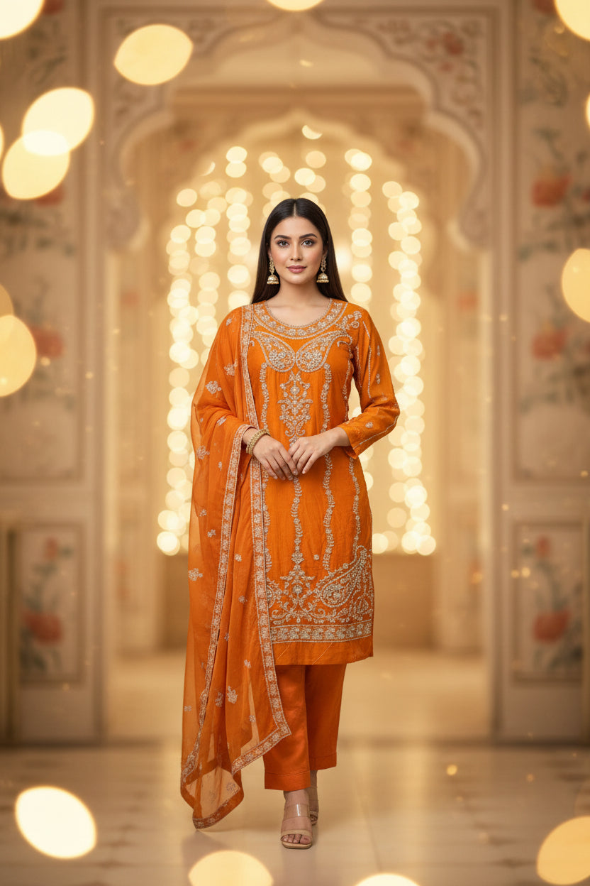 Aghanoor ( Chinon Fabric party wear suit)