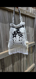 Black pearl hand work potli bag